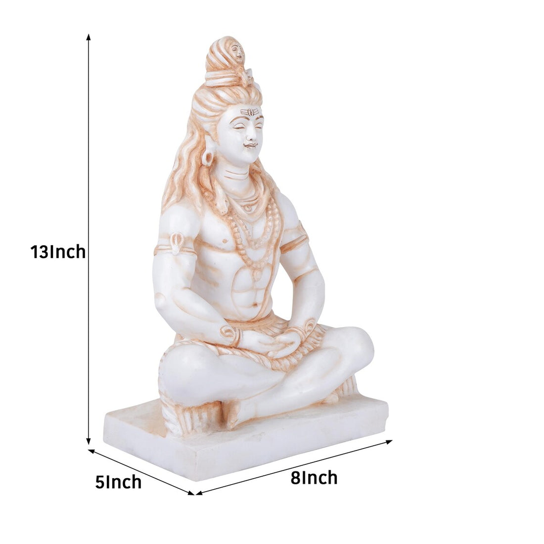 Shiva Pure Makrana Cultured Marble Statue 14"