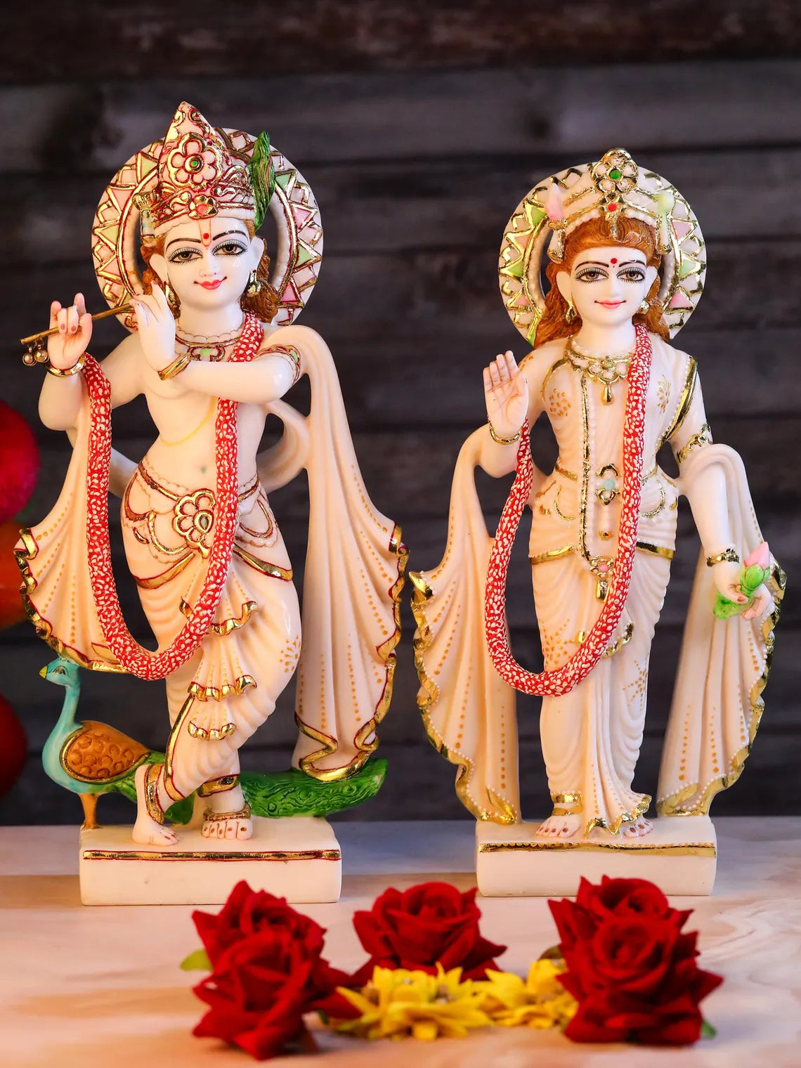 Radha Krishna 15" (Red Mala)