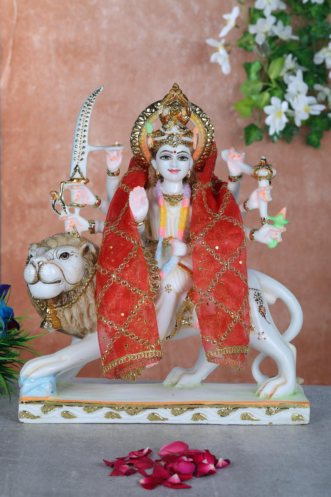 Pure Makrana Cultured Marble Durga Statue 1