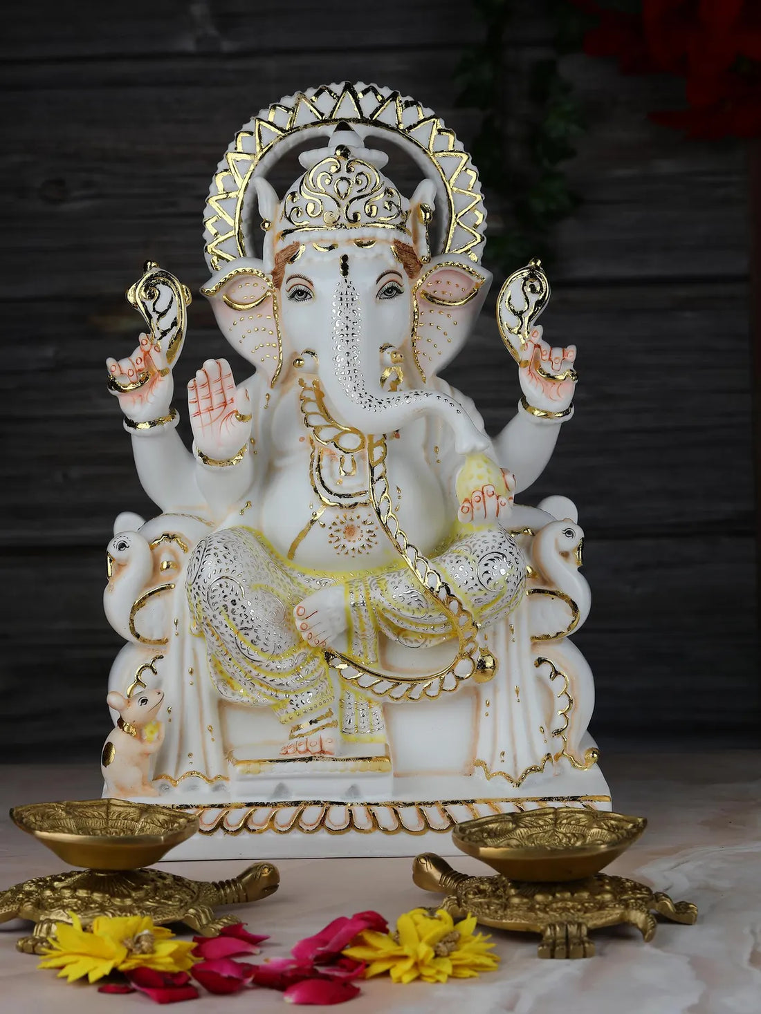 Pure Makrana Cultured Marble Ganesha 15 Inch 1