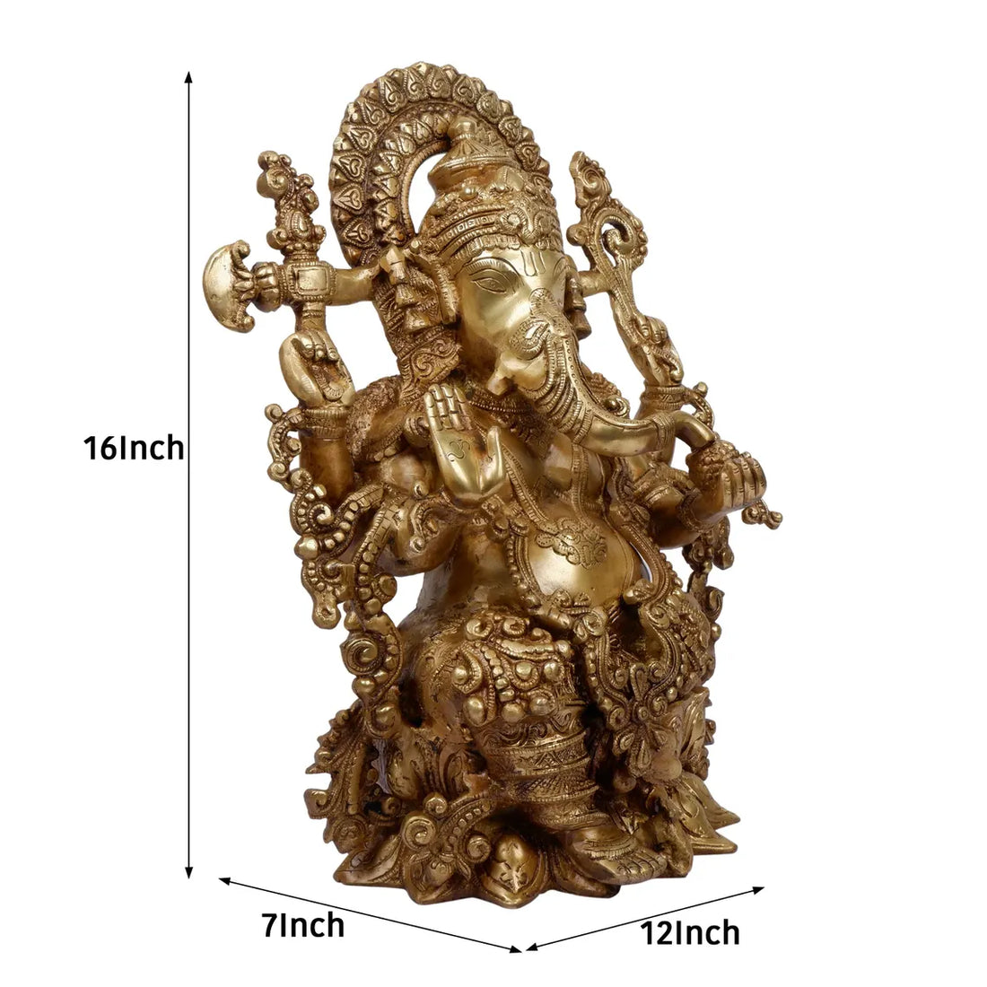 16 Inch Brass Ganesha Statue