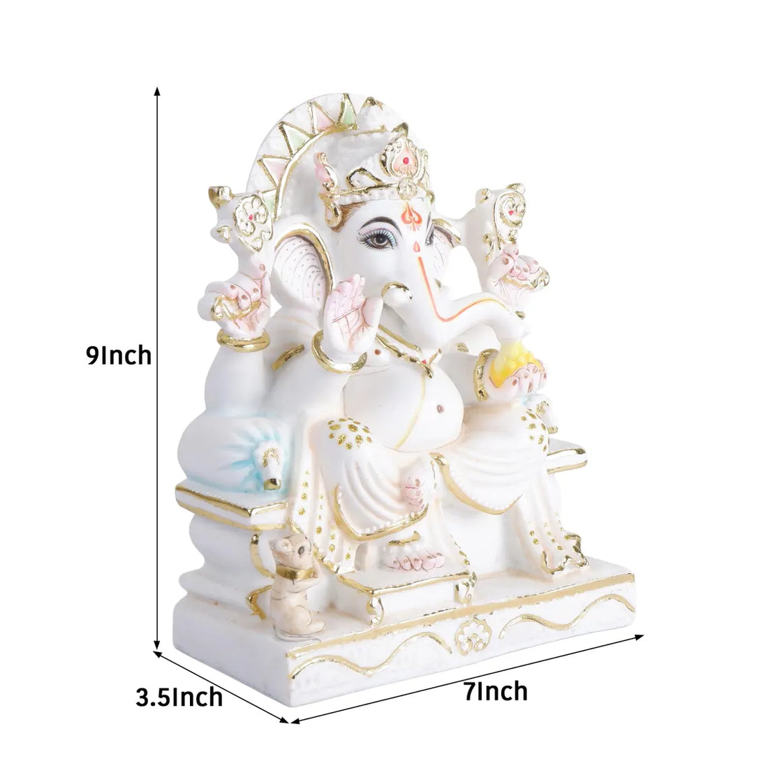 Pure Makrana Cultured Marble Ganesha 9 Inch 1
