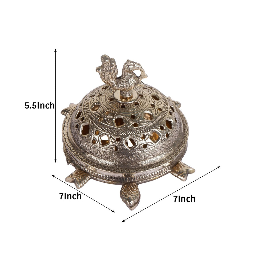 Brass Peacock Incense Burner Dhoop Holder 1