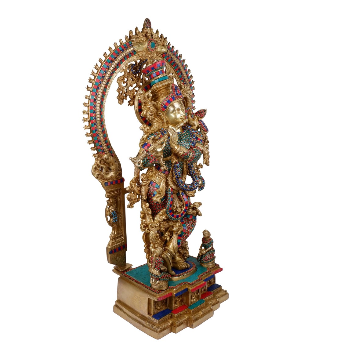 Brass Krishna Statue 34"