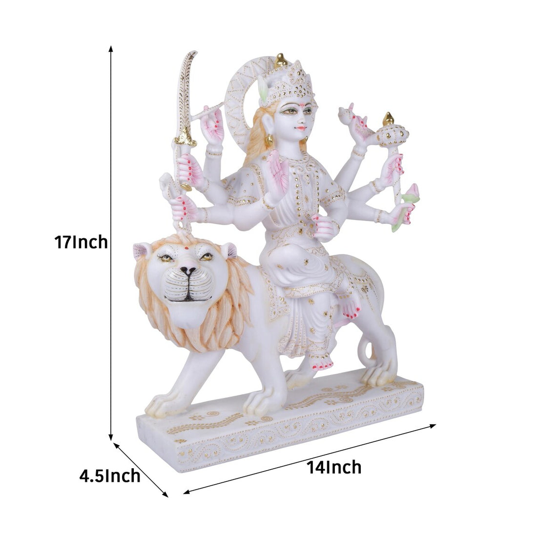 Pure Makrana Cultured Marble Durga Statue 1