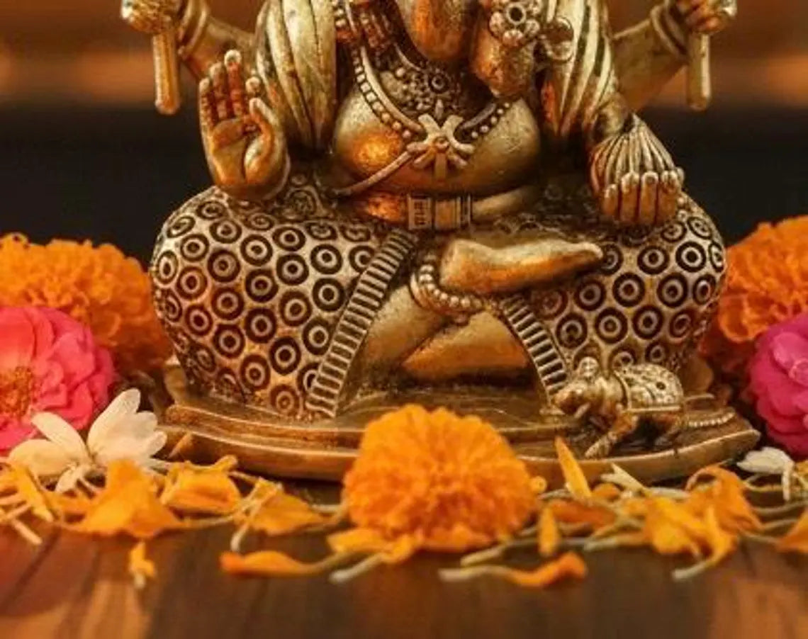 Brass Ganesha Statue 4"