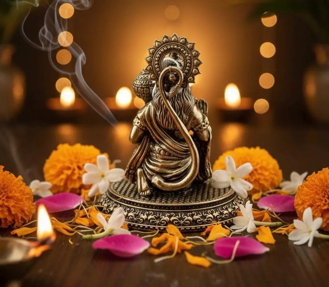 Brass Hanuman Statue 3.5"