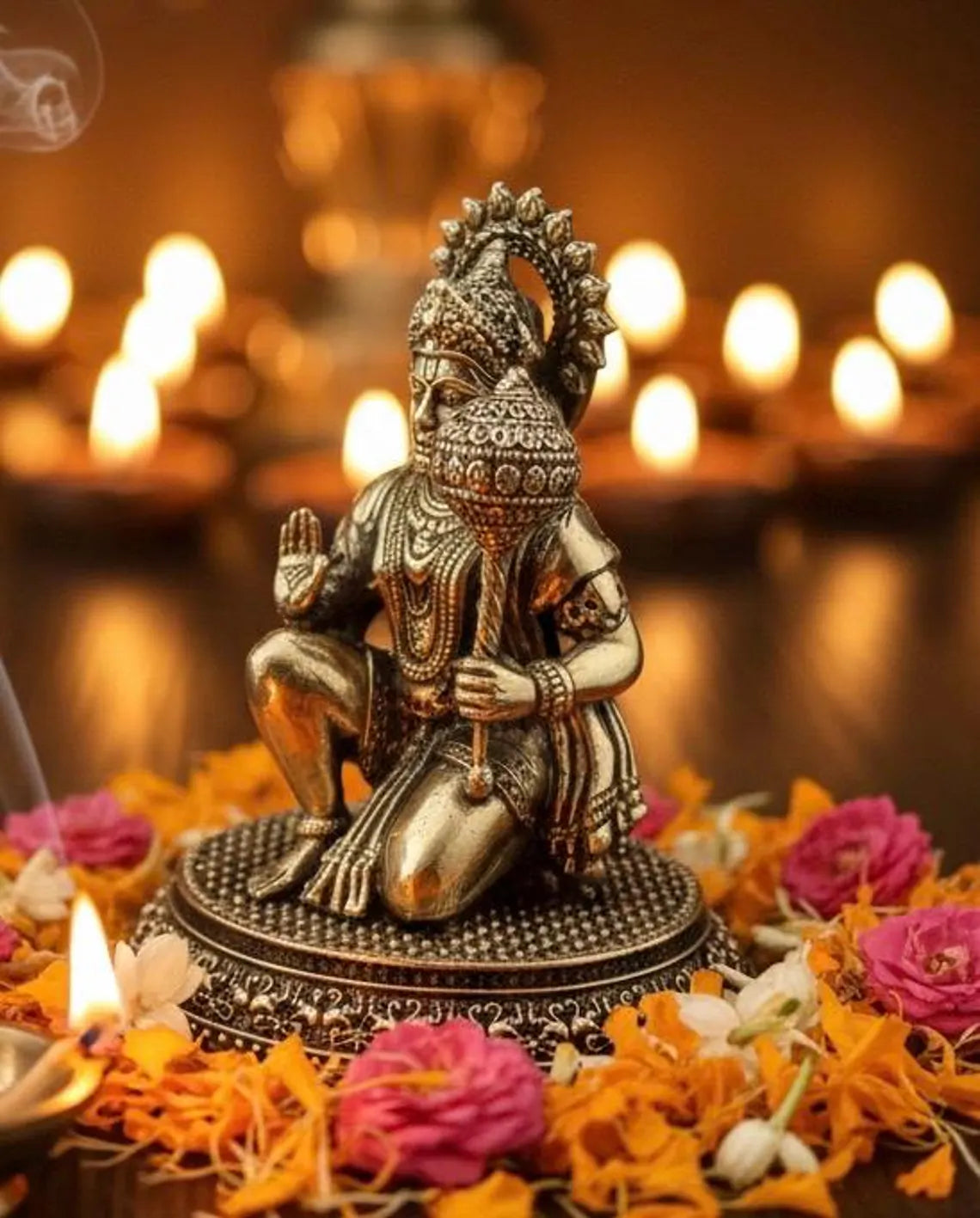 Brass Hanuman Statue 3.5"