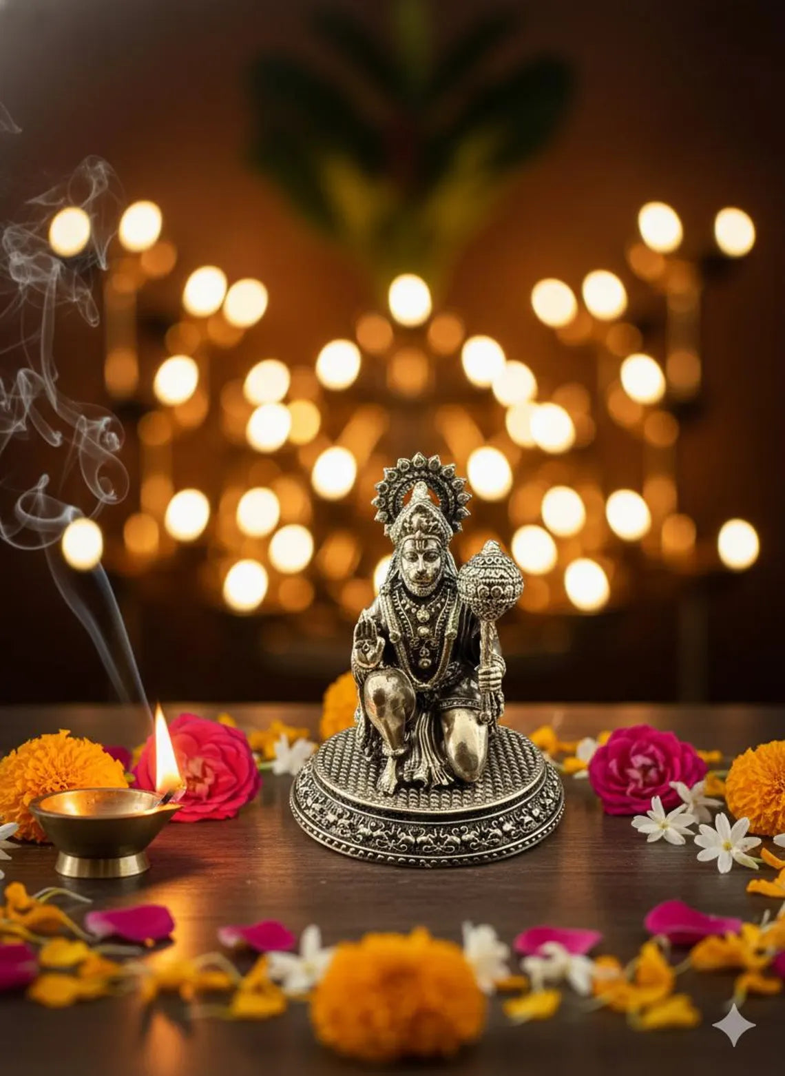 Brass Hanuman Statue 3.5"