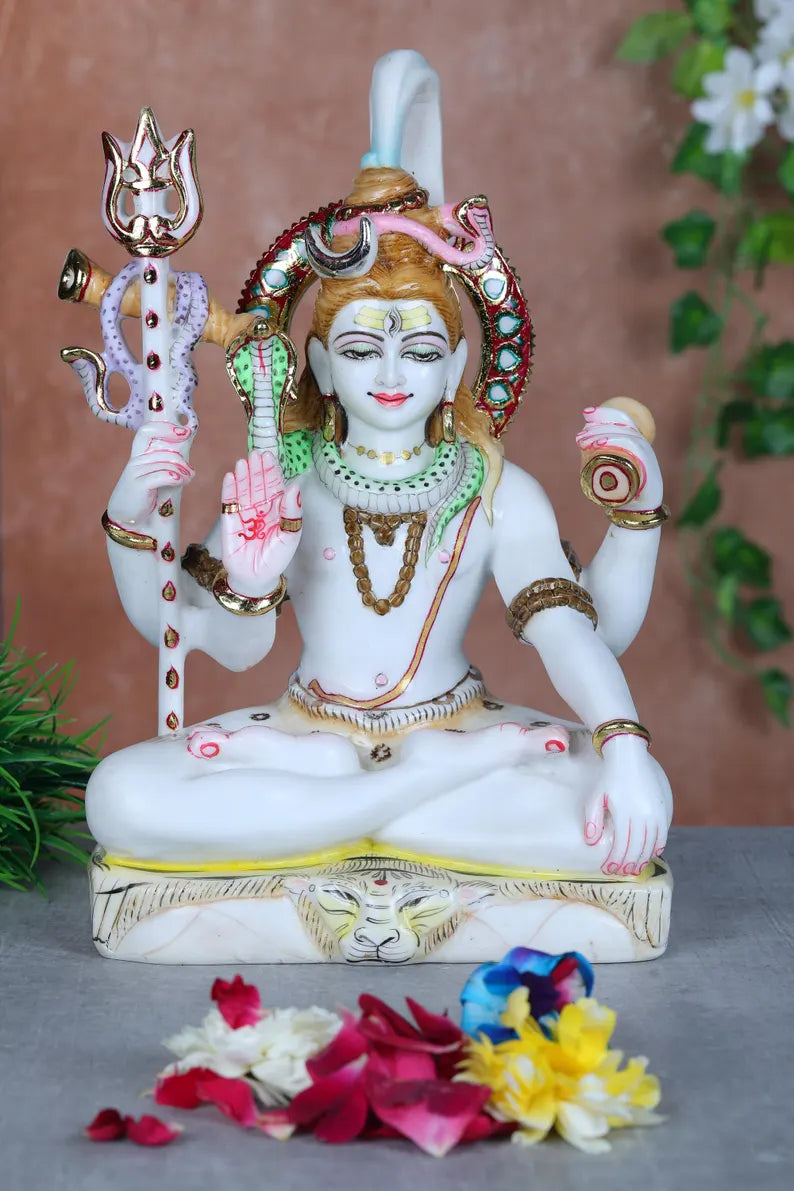 Pure Makrana Cultured Marble Shiva Statue 12 Inch 1