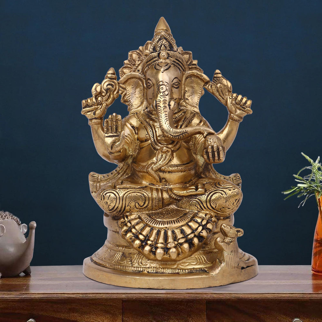 Brass Ganesha 8.5 Inch 1